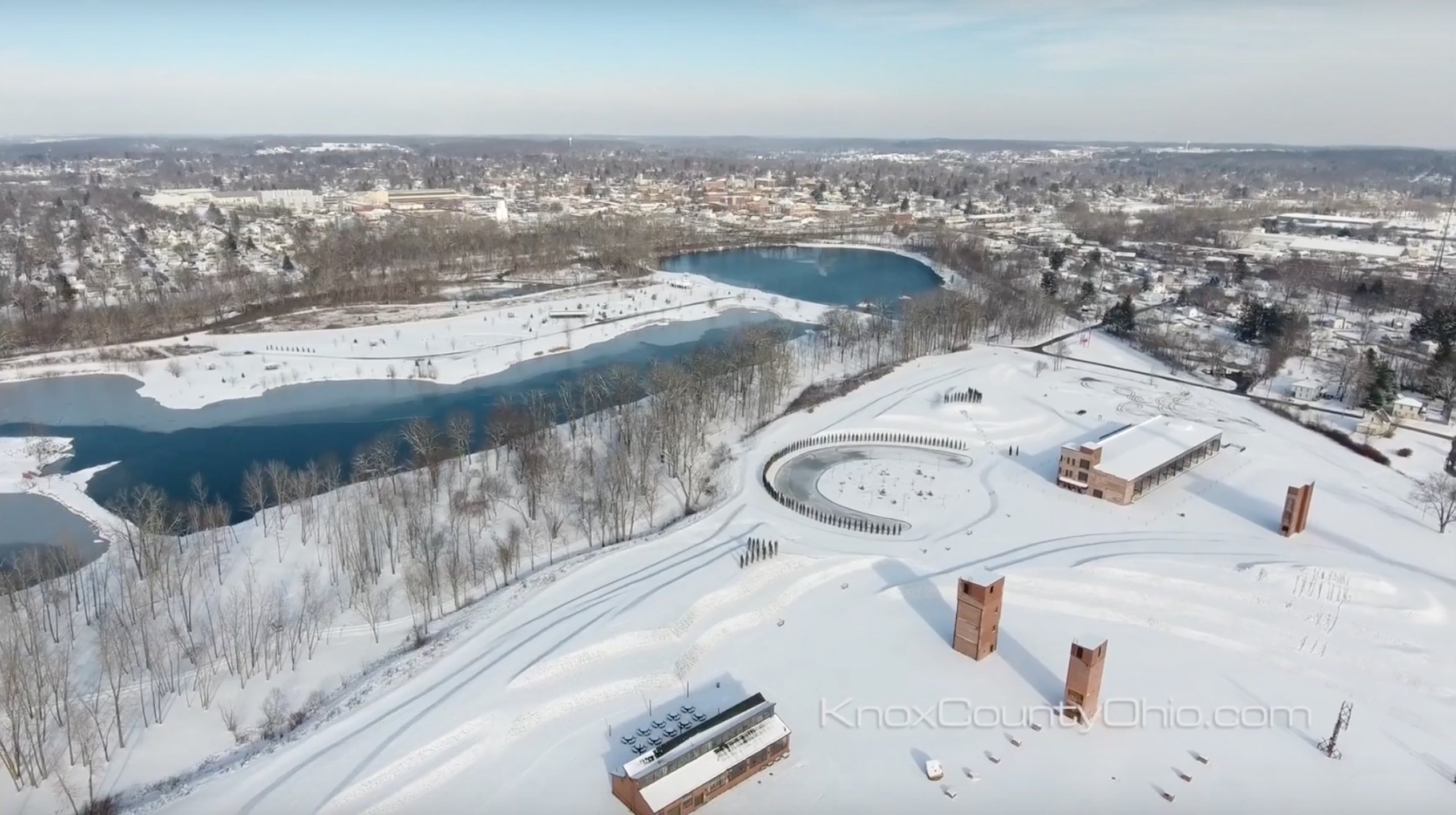 Ariel Foundation Park Winter Time View Photo Taken by Drone